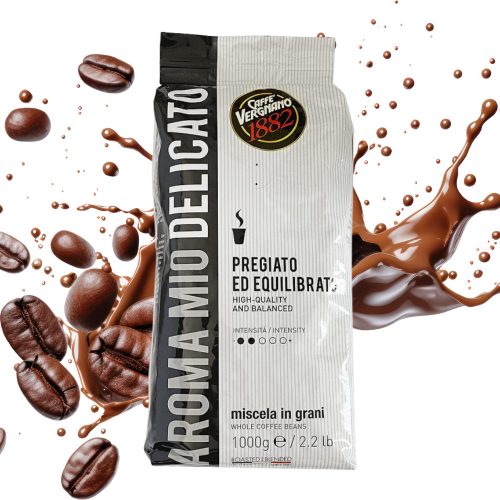 1 kg Caffè Vergnano 1882 Aroma Mio Delicato zmes celých kávových zŕn - kapsuly