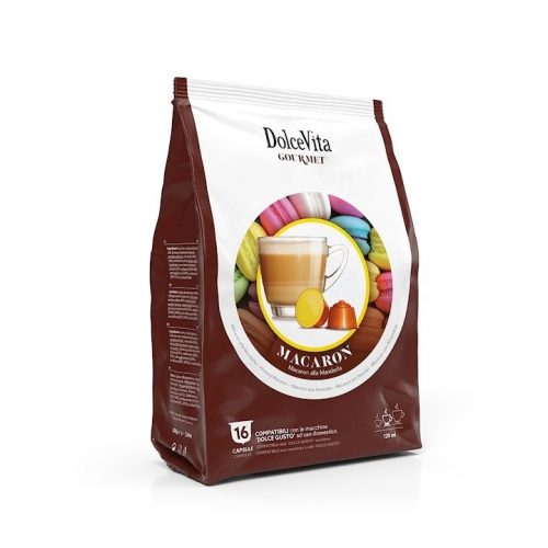 ‎16 kusov Dolce Vita Macaron Mandľa kapsúl, Dolce Gusto kompatibilné - kapsuly