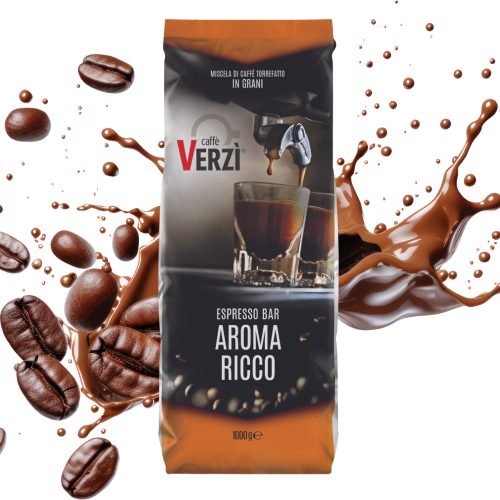 1 kg Caffé VERZI Espresso Bar AROMA RICCO zmes celých kávových zŕn - kapsuly
