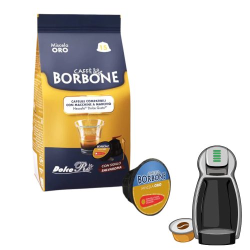 15 ks Caffè Borbone Miscela Oro DOLCE GUSTO kompatibilná kávová kapsula - kapsuly
