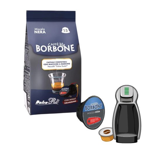 15 ks Caffè Borbone Miscela Nera DOLCE GUSTO kompatibilná kávová kapsula - kapsuly