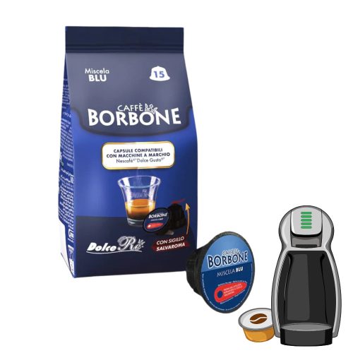 15 ks Caffè Borbone Miscela Blu DOLCE GUSTO kompatibilná kávová kapsula - kapsuly