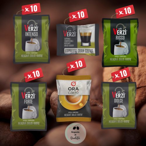 CAFFÈ VERZÌ DOLCE GUSTO kompatibilný ochutnávkový balíček kávových kapsúl - kapsuly