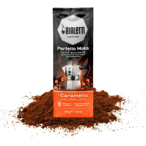 Bialetti Perfetto Moka karamelová mletá káva 250g pre moka kanvicu